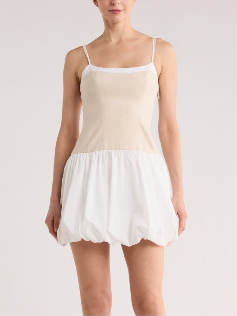 NWT Simkhai Fifi Bubble Hem Minidress - Sand Sz 8